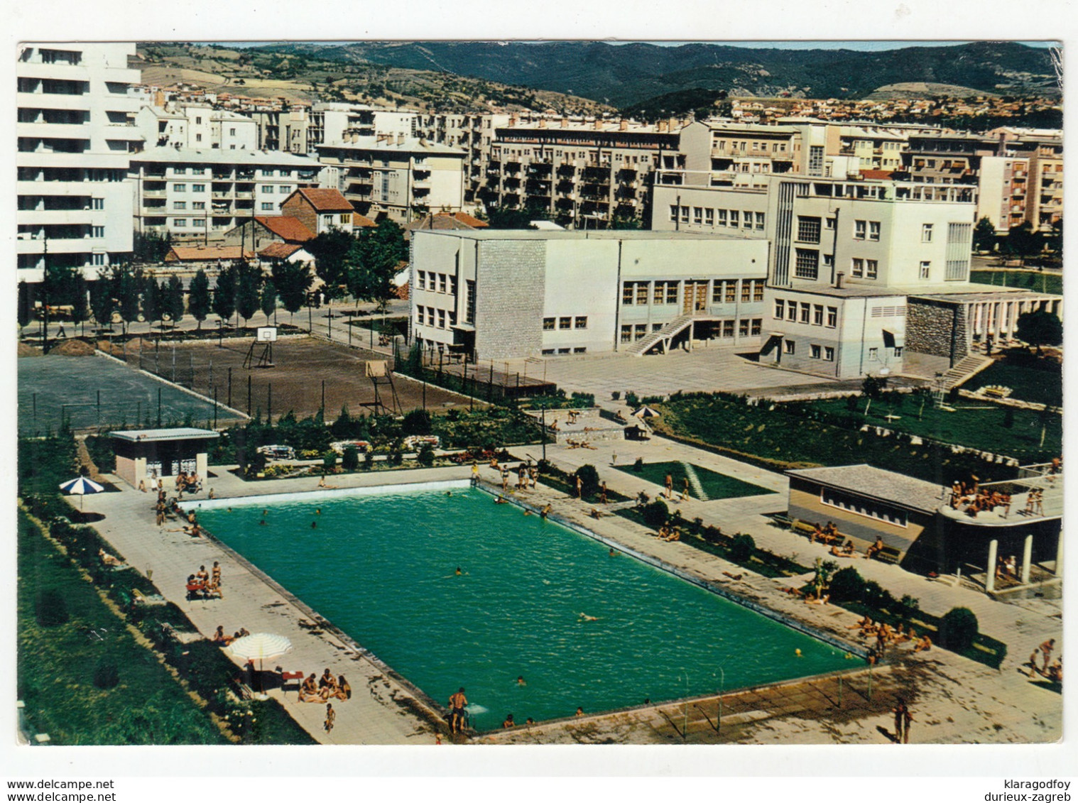 Priština Bazen Swimming Pool Old Postcard Travelled 1966 B190720 - Kosovo