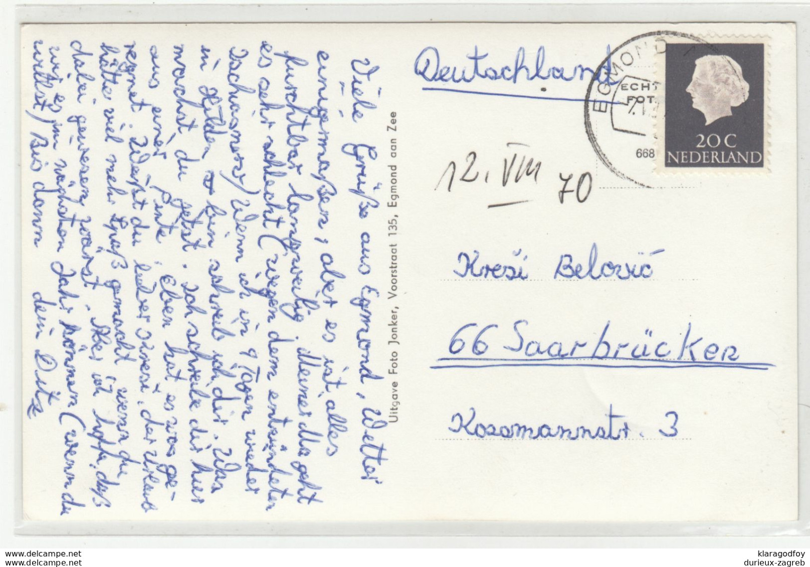 Egmond Aan Zee Postcard Posted 1970 B200901 - Egmond Aan Zee