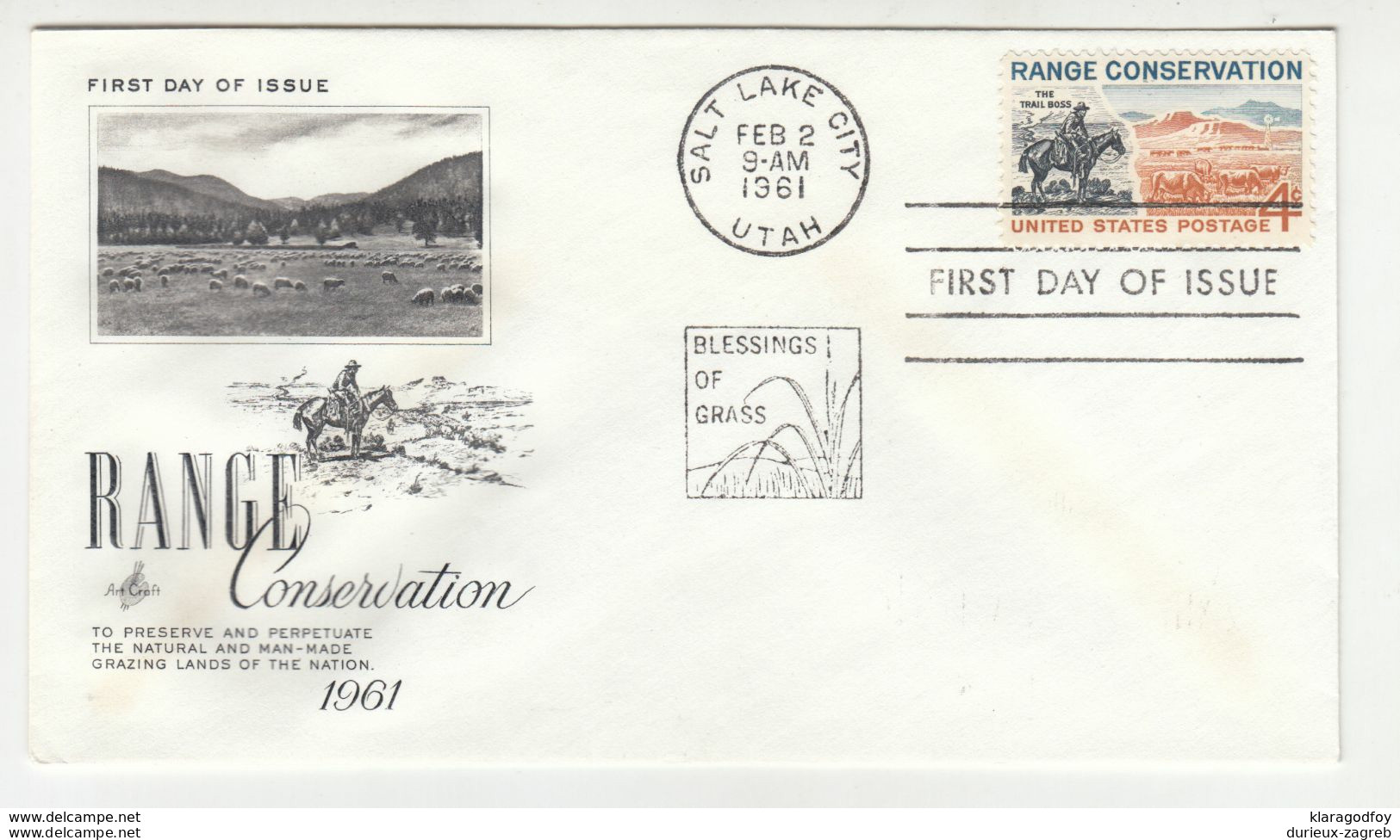 Range Conservation FDC 1961 Salt Lake City Pmk B200901 - 1961-1970