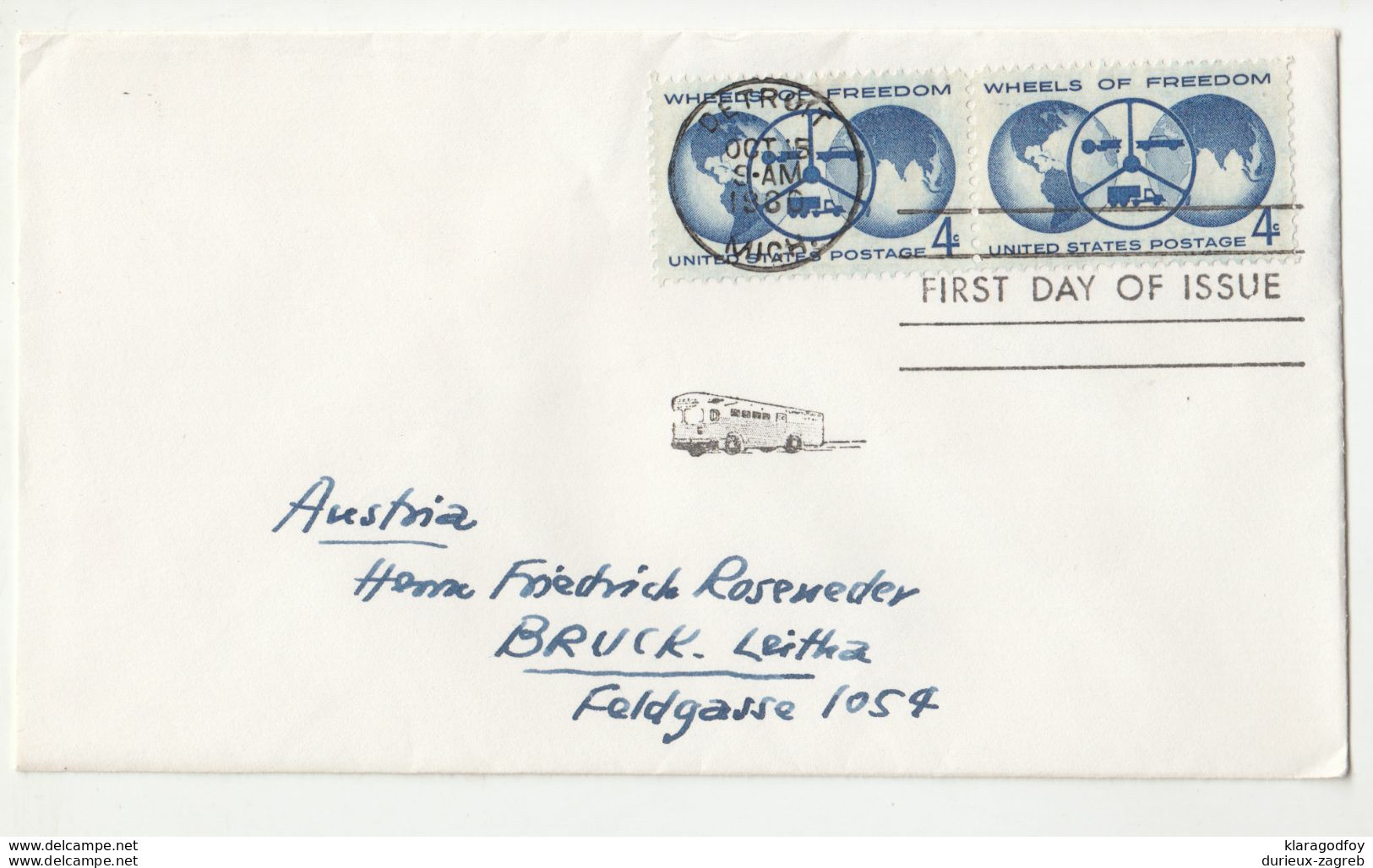 Wheels Of Freedom FDC 1960 B200901 - 1951-1960