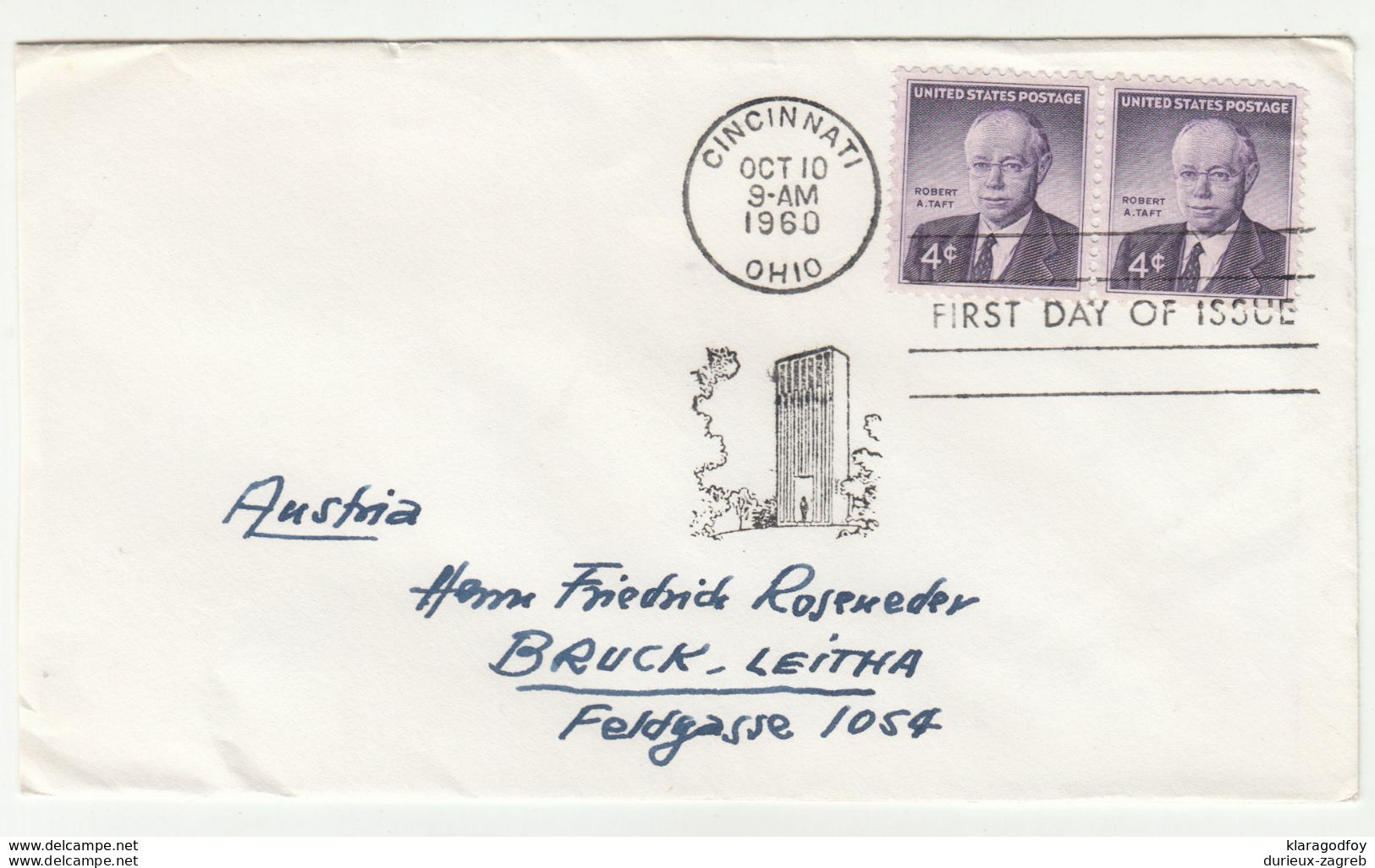 Robert A. Taft FDC 1960 B200901 - 1951-1960