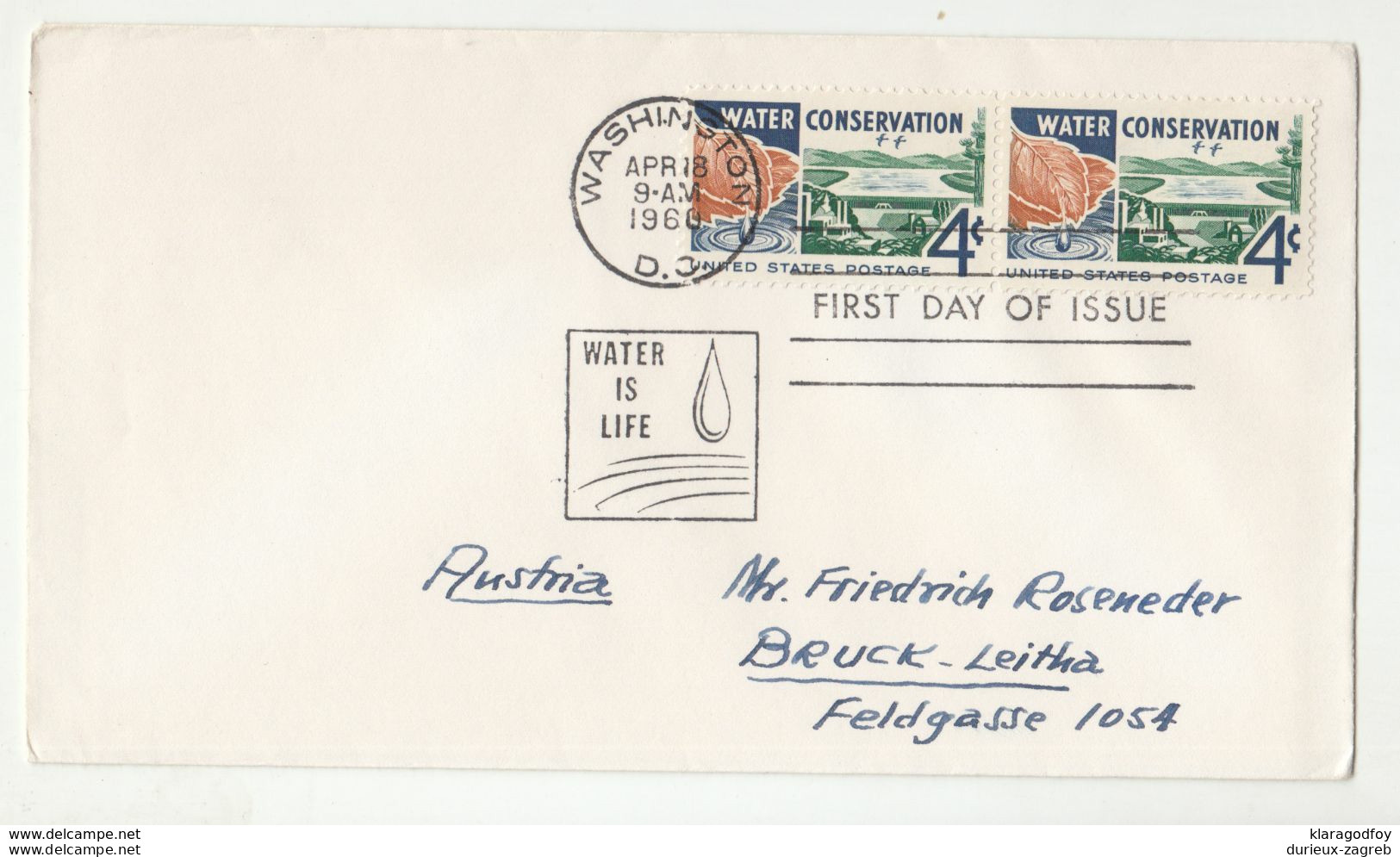 Water Conservation FDC 1960 B200901 - 1951-1960