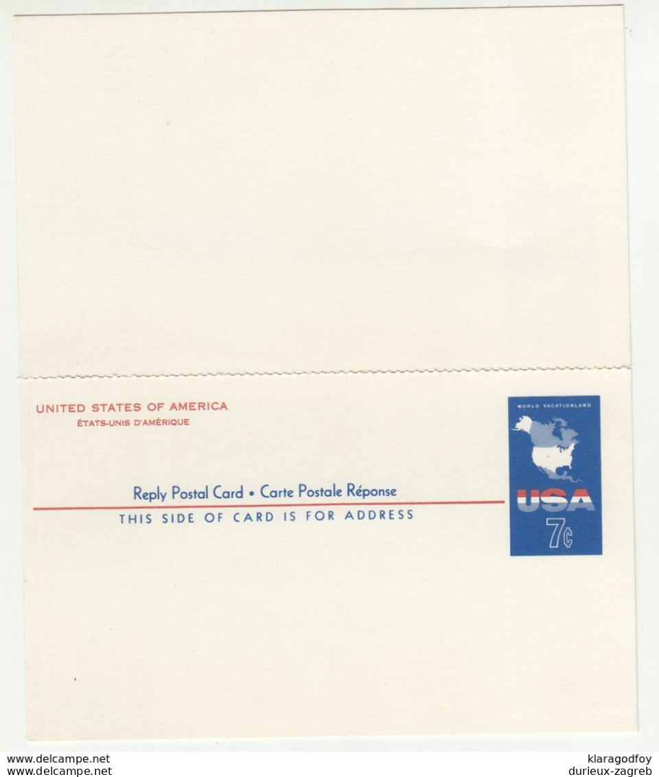 US, World Vacationland Postal Stationery Reply Postal Card Unused B200610 - 1961-80