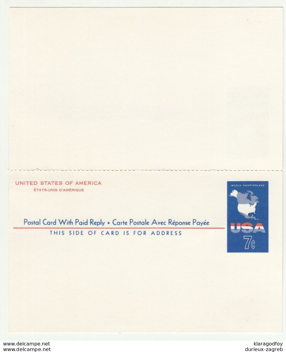 US, World Vacationland Postal Stationery Reply Postal Card Unused B200610 - 1961-80