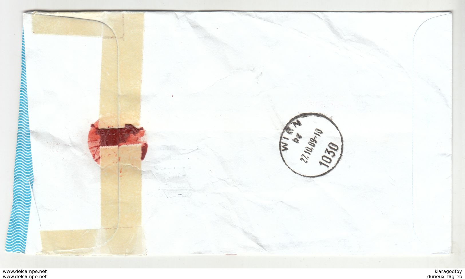 Wing Lung Bank Letter Cover Registered Posted 1989 B200610 - Briefe U. Dokumente