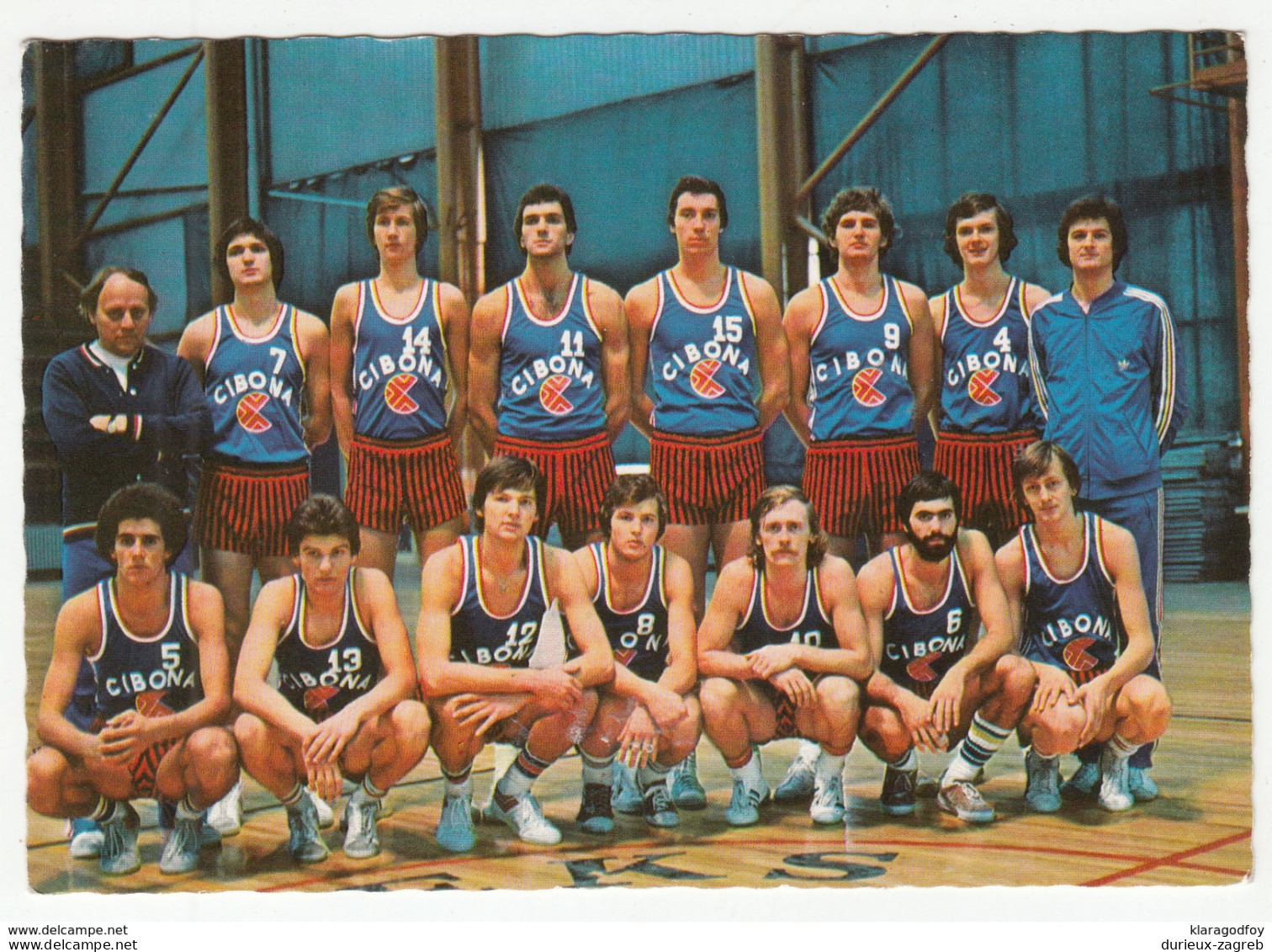 Cibona Zagreb Basketball Club 1980s Old Unused Postcard Bb 171025 - Baloncesto