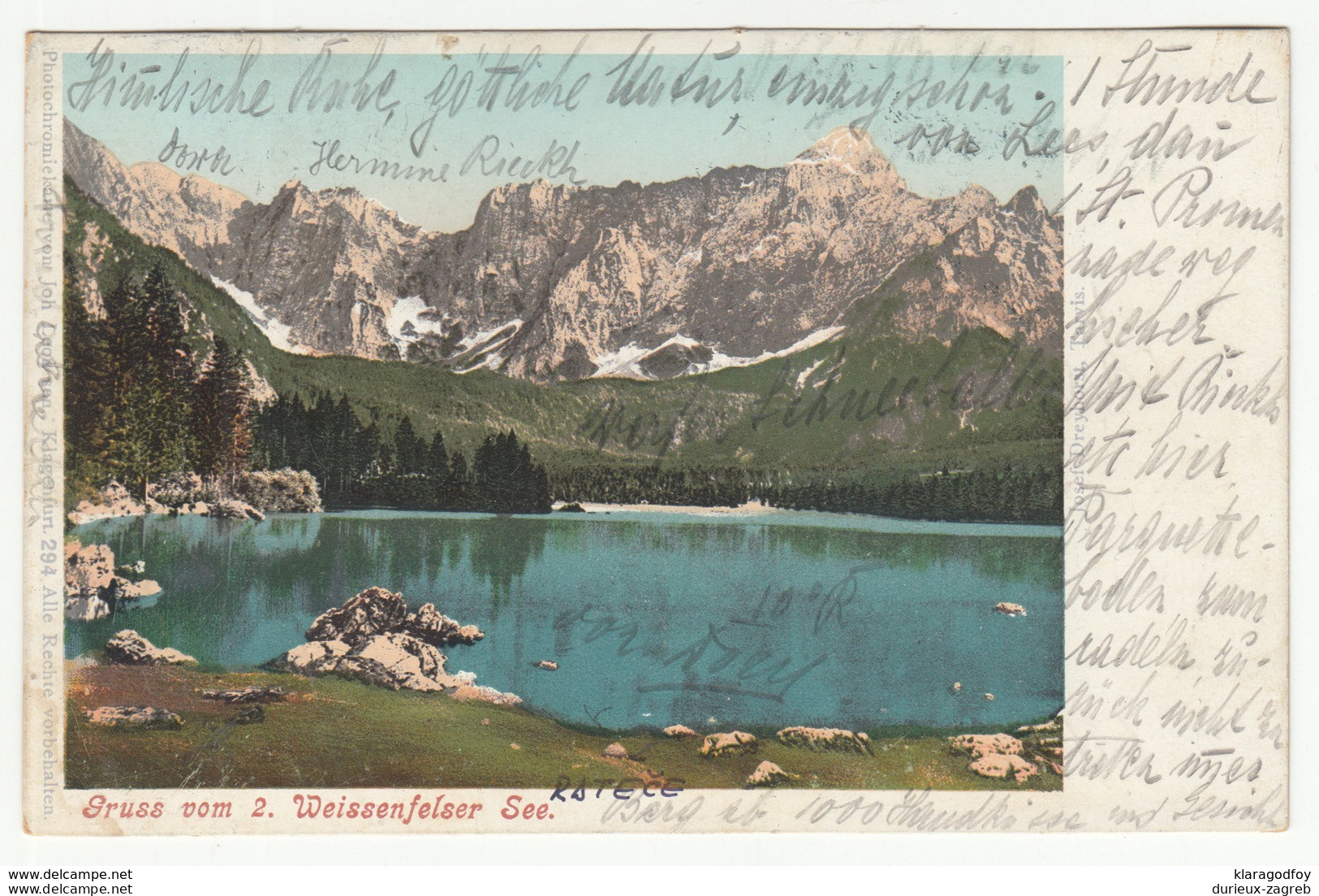 Weissefelser See Old Postcard Travelled 190? To Steinitz B171102 - Weissensee