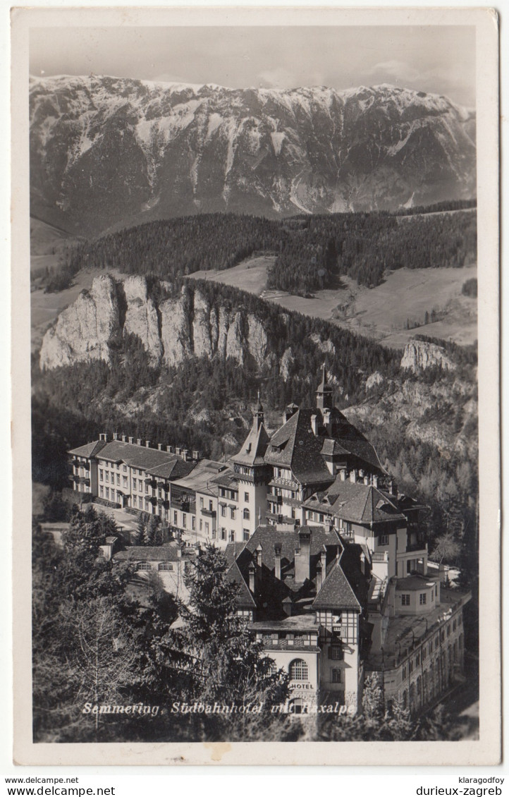 Semmering, Südbahnhotel Old Postcard Travelled 1942 B170801 - Semmering
