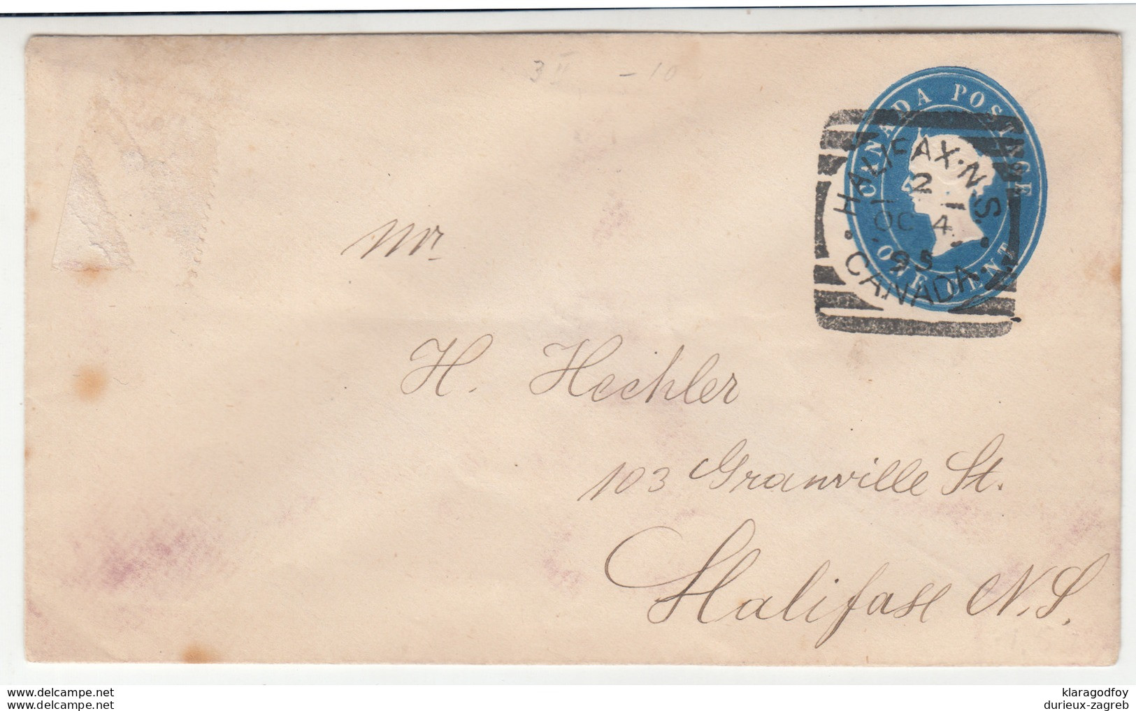 Canada, Postal Stationery Letter Cover Travelled 1895? Halifax Pmk B190401 - 1860-1899 Regno Di Victoria