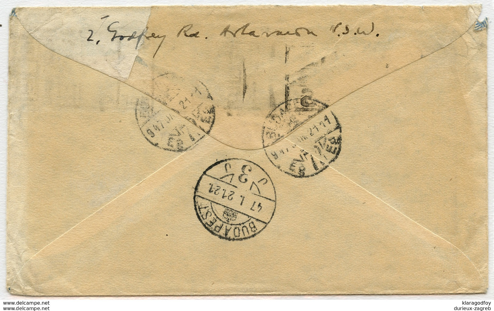 Australia, Letter Cover Airmail Travelled 1947 Sydney To Budapest B180702 - Cartas & Documentos