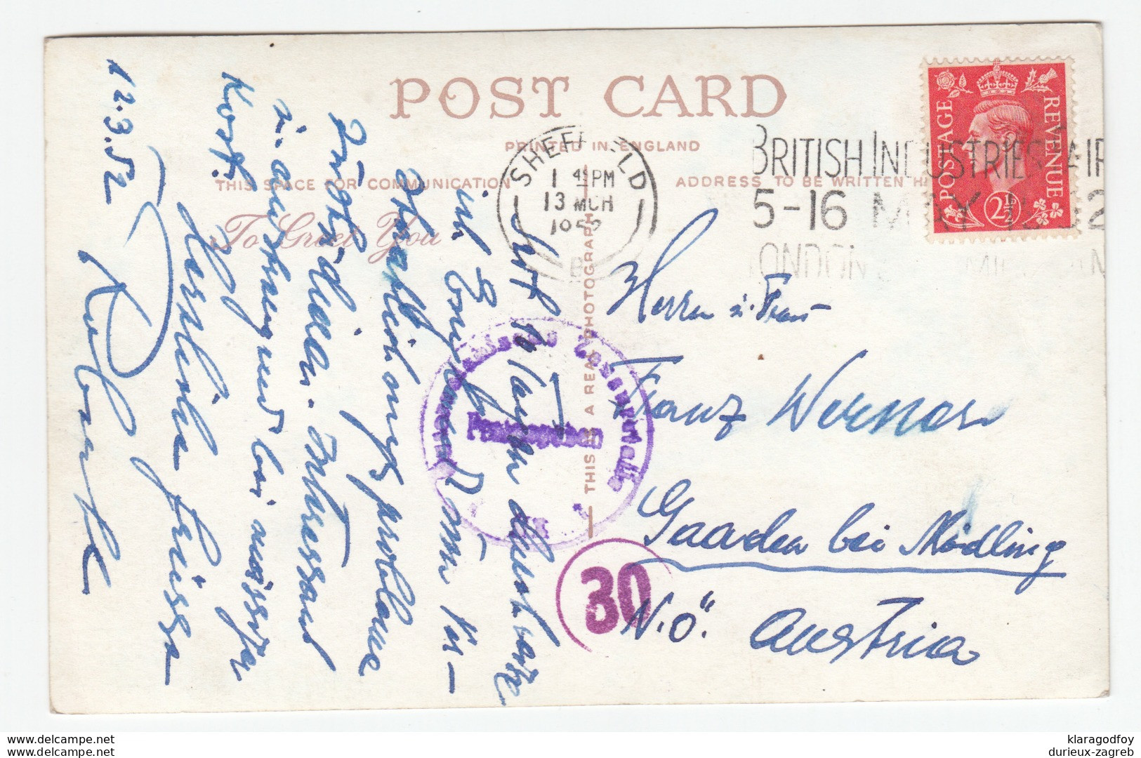 Sheffield, Whiteley Woods Old Postcard Censored Travelled 1952 B170915 - Sheffield
