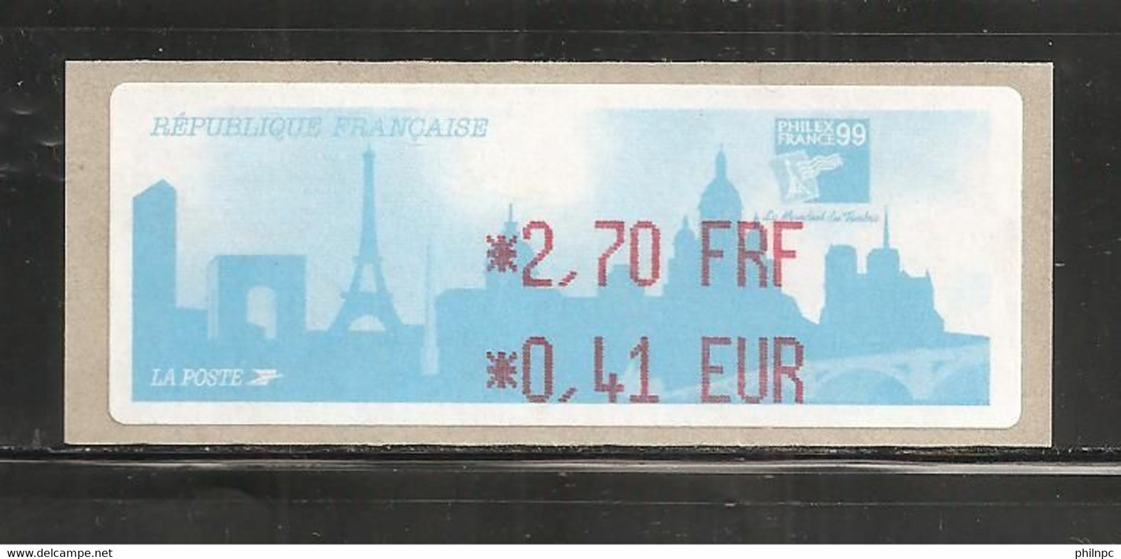 France, Distributeur, 248, LISA, Neuf **, TTB, 1 Timbre Avec Support, Monuments De Paris, Philexfrance - 1999-2009 Illustrated Franking Labels