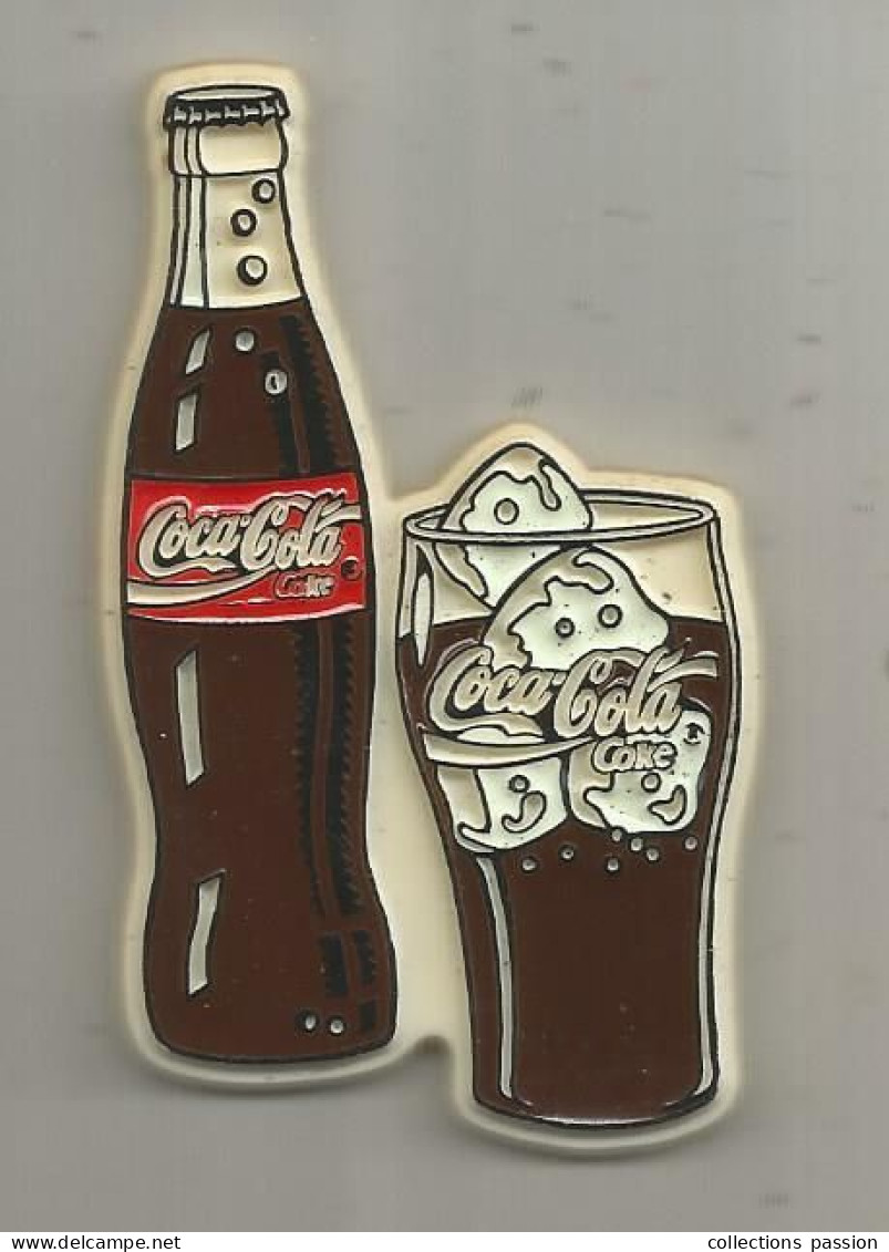 Magnet, COCA COLA, Bouteille Et Verre - Advertising