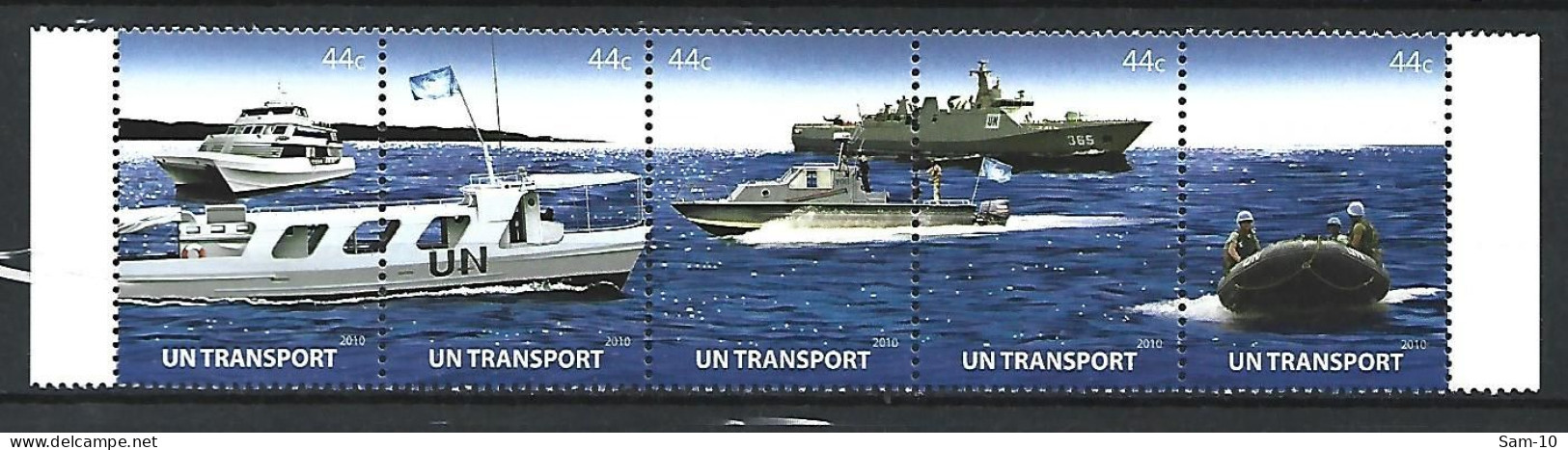 Timbre   Nation Unies  New-york En  Neuf ** N 1205/1209 En Bande - Unused Stamps