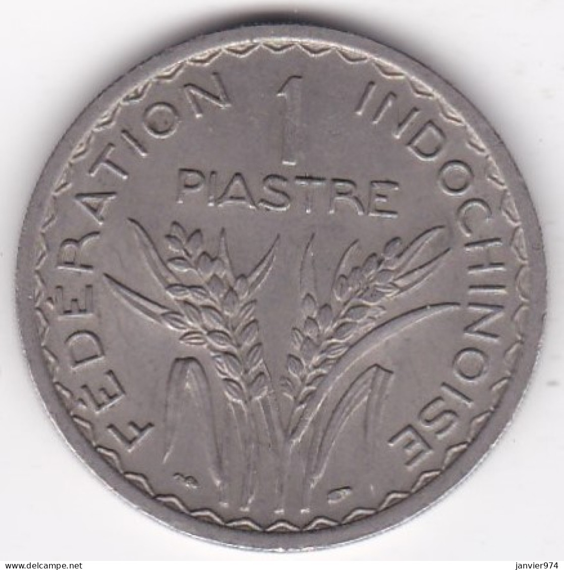 Indochine Union Française, 1 Piastre 1947, Tranche Striée, Cupronickel, Lec# 320 - French Indochina