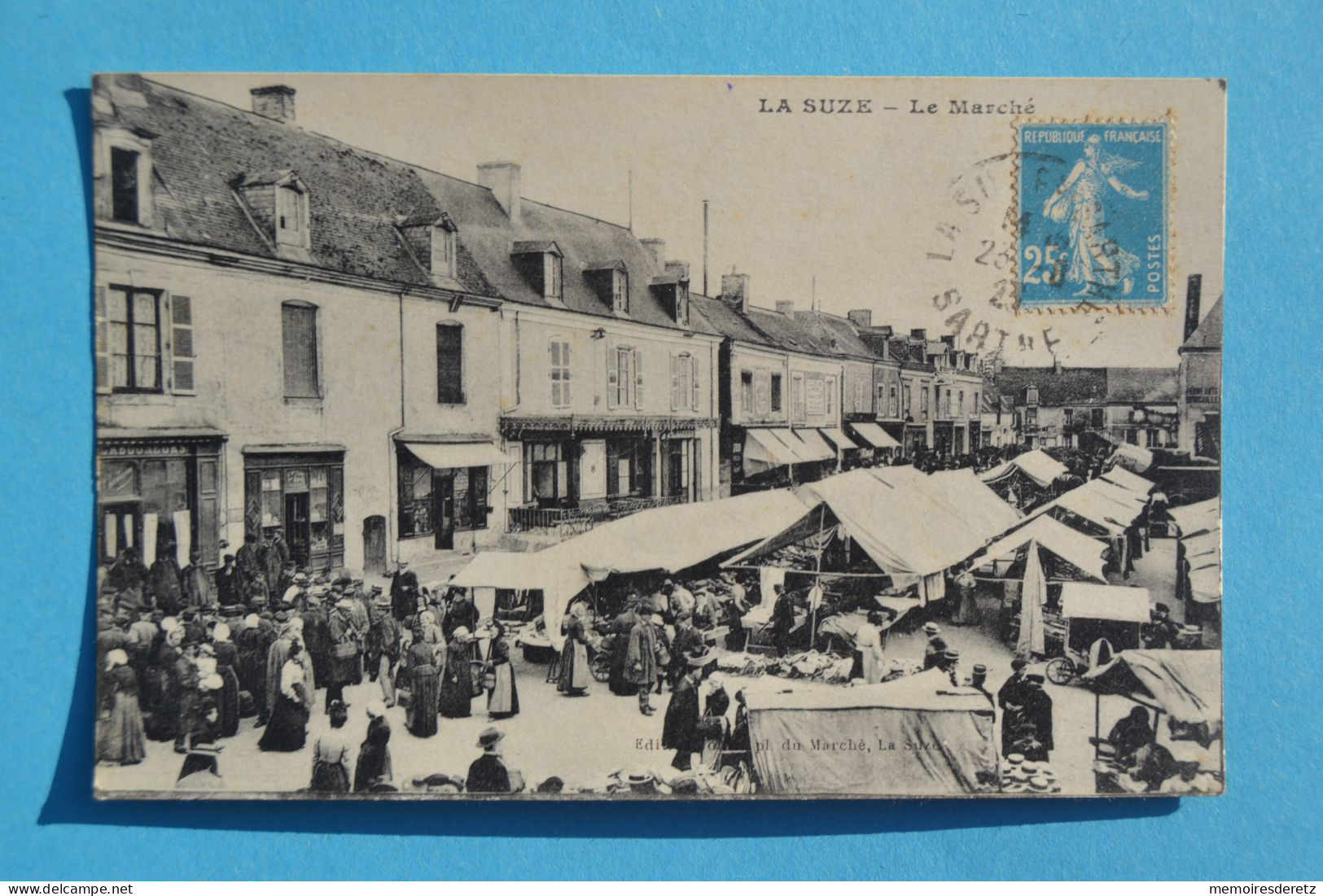 CPA Carte Postale - LA SUZE SArthe - Le Marché - Animée - 1923 - La Suze Sur Sarthe