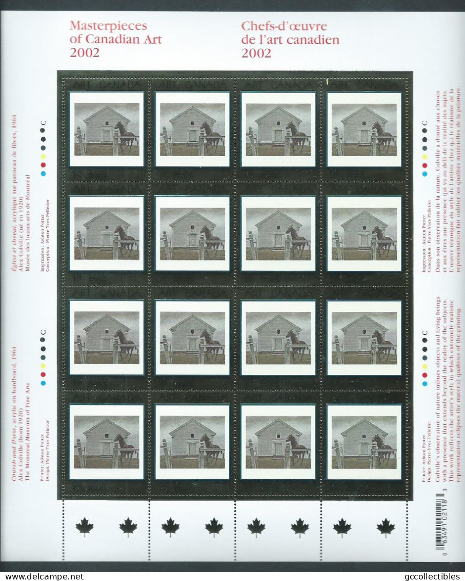 Canada # 1945 Full Pane Of 16 MNH - Masterpieces Of Canadian Art - 15 - Feuilles Complètes Et Multiples