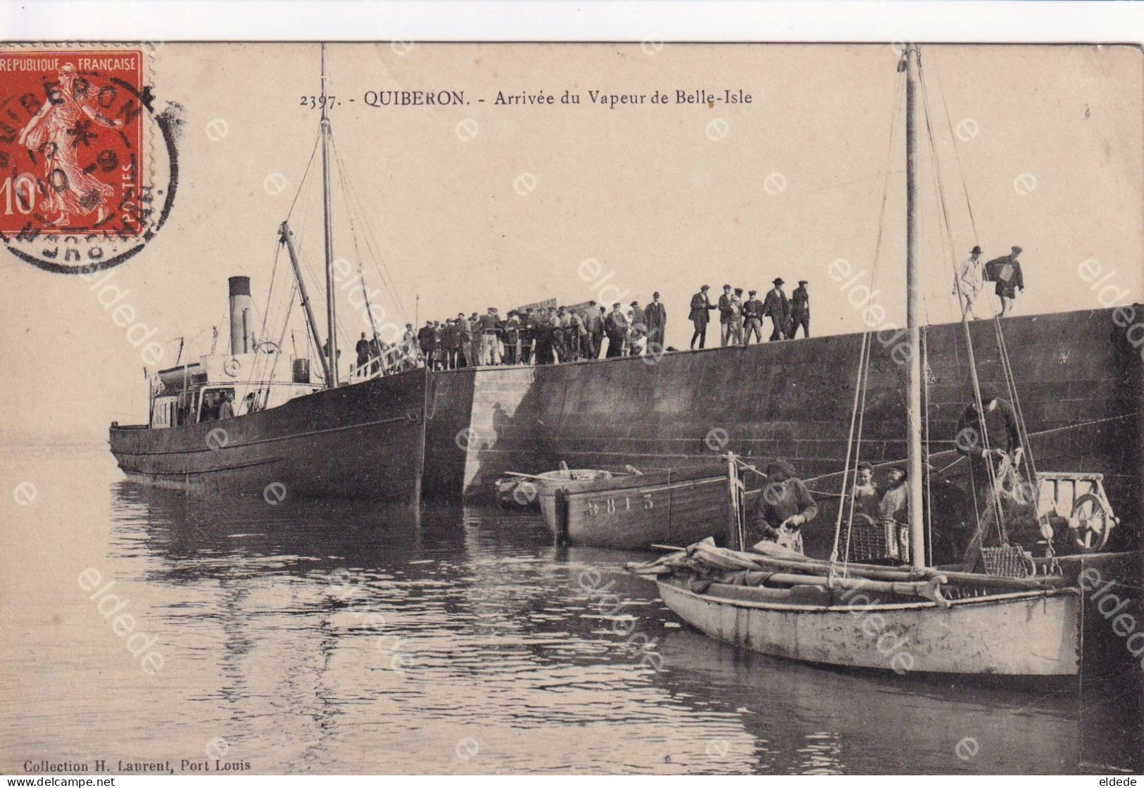 Arrivée Vapeur Belle Ile En Mer à Quiberon Envoi à Villa Draveil - Ferries