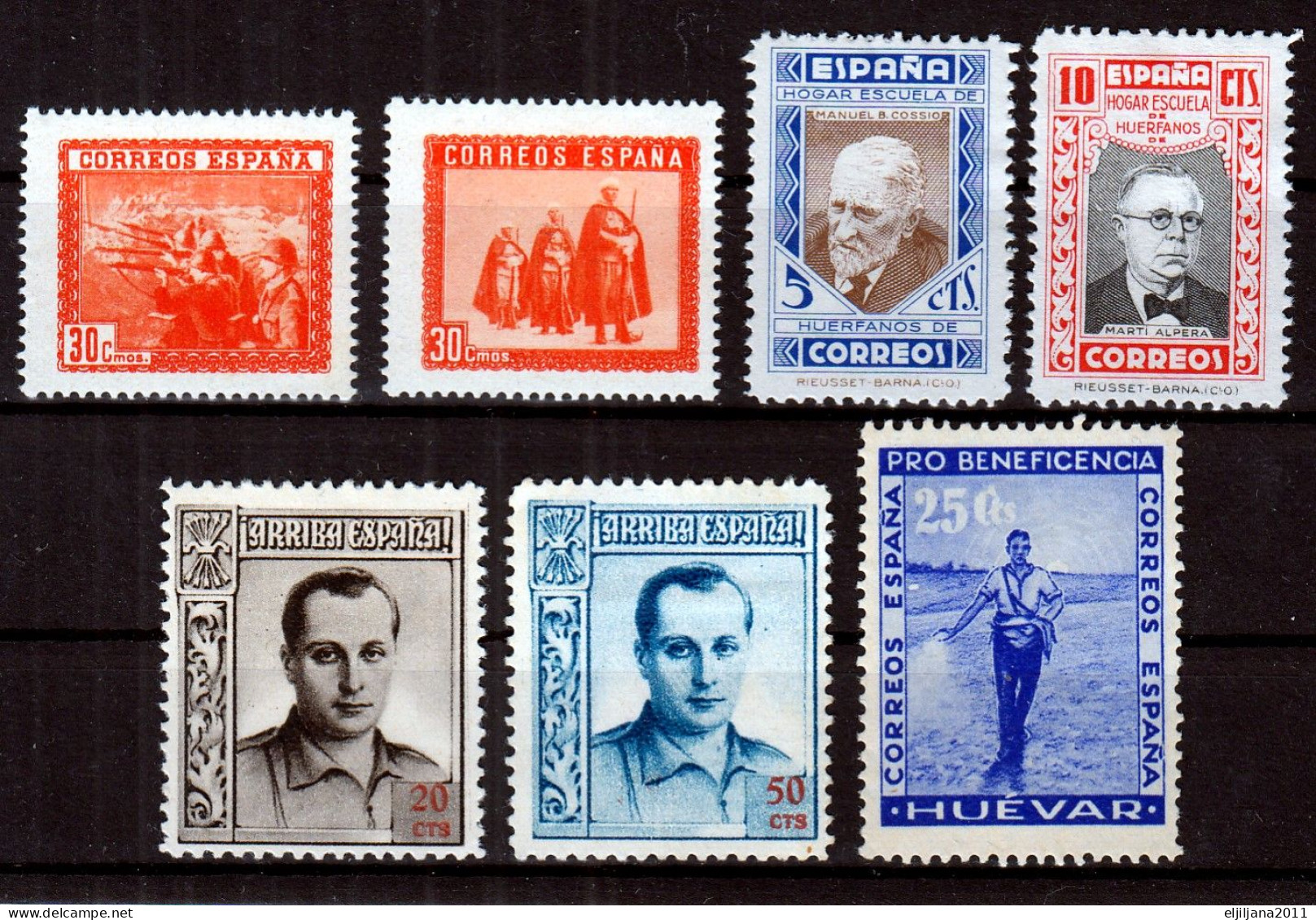 SALE !! 50 % OFF !! ⁕ SPAIN ⁕ Civil War / Orphans / Charity / Cinderella Stamps ⁕ 7v MH / MNH - Charity