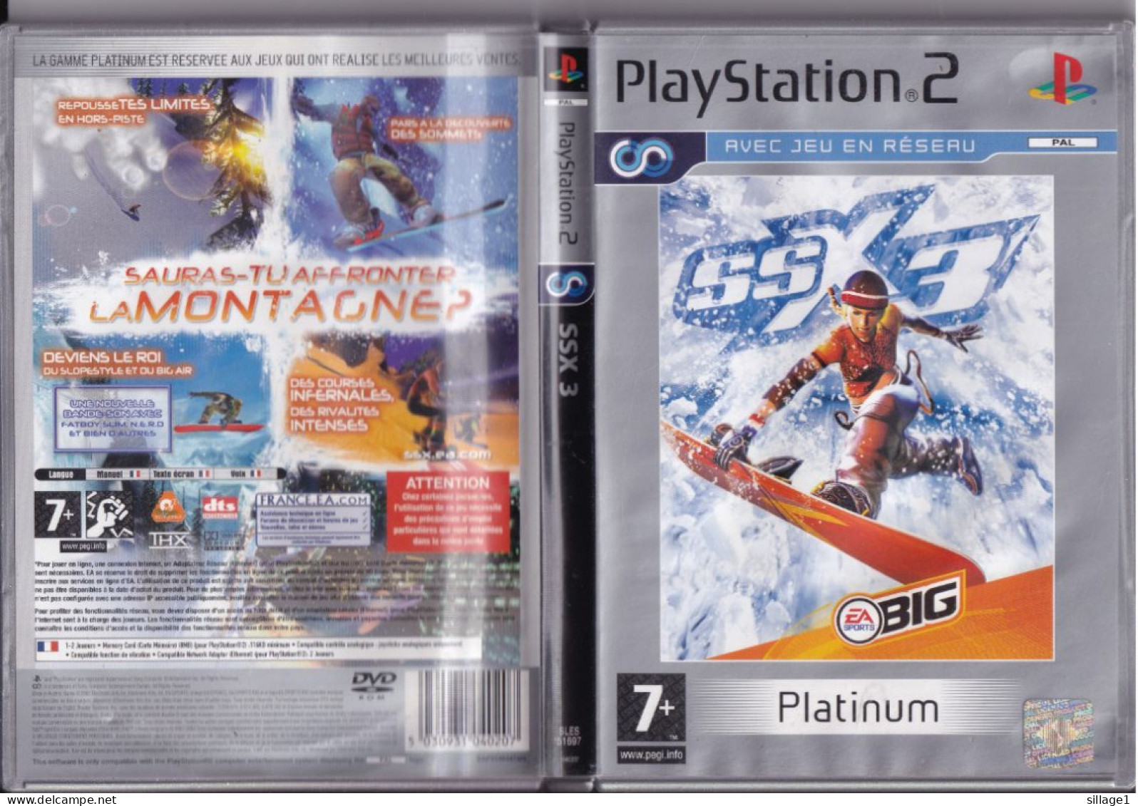 PlayStation 2 SSX3 Platinum 7+ Avec Jeu En Réseau - Playstation 2