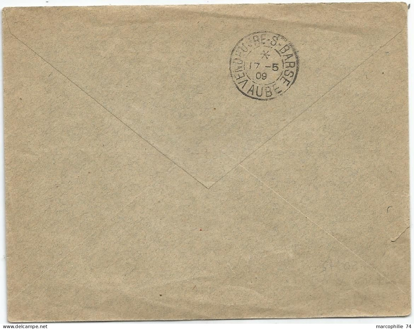 FRANCE GREVE 10C AMIENS + SEMEUSE 10C BELLE ENVELOPPE LETTRE ENTETE GRANDE BRASSERIE CINEMA AMIENS 16.5.1909 . - Timbres