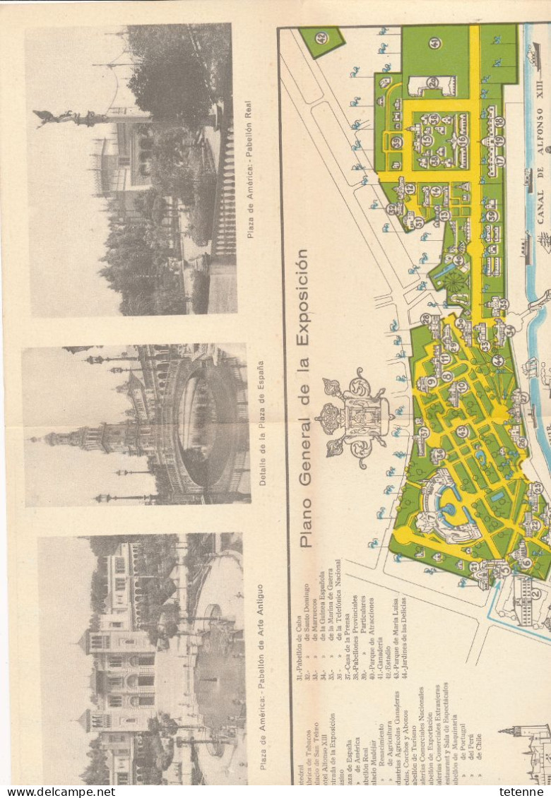 Dépliant Plan De L' Exposicion 1930 IBERO . AMERICANA SEVILLA SEVILLE ESPAGNE - Europe