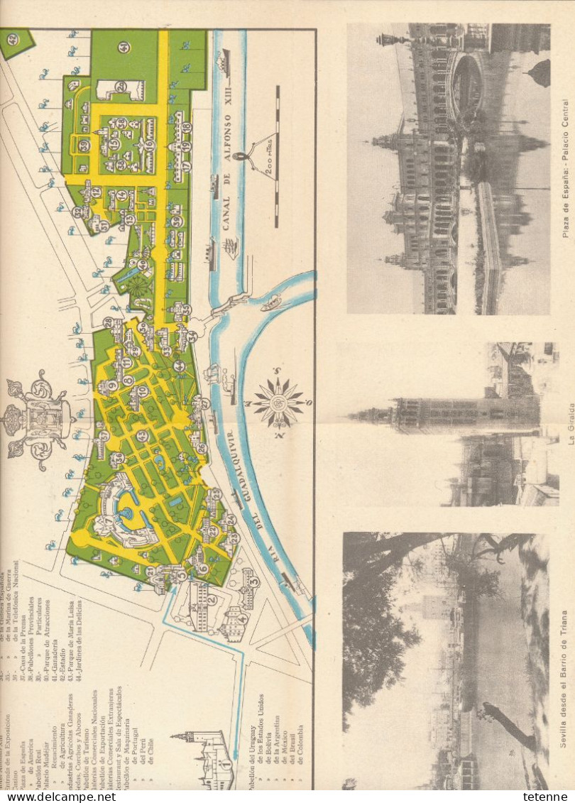 Dépliant Plan De L' Exposicion 1930 IBERO . AMERICANA SEVILLA SEVILLE ESPAGNE - Europe