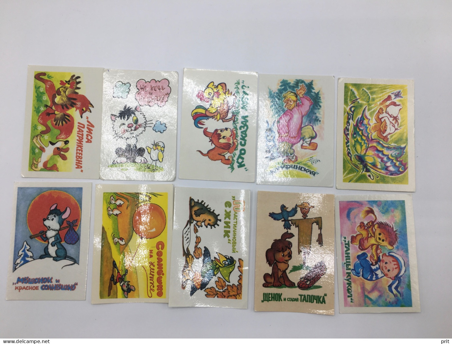 Soviet Russia Children Cartoons 10 Pocket Calendars Lot USSR 1988-1992 Publ: Kr. Pr. Moscow - Tamaño Grande : 1981-90