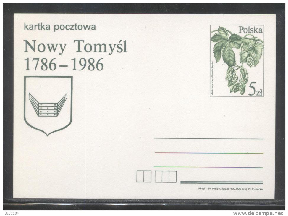 POLAND PC 1986 200 YEARS OF NOWY TOMYSL MINT TOWN CREST HOPS PLANTS PLANT Cp 922 - Briefe U. Dokumente