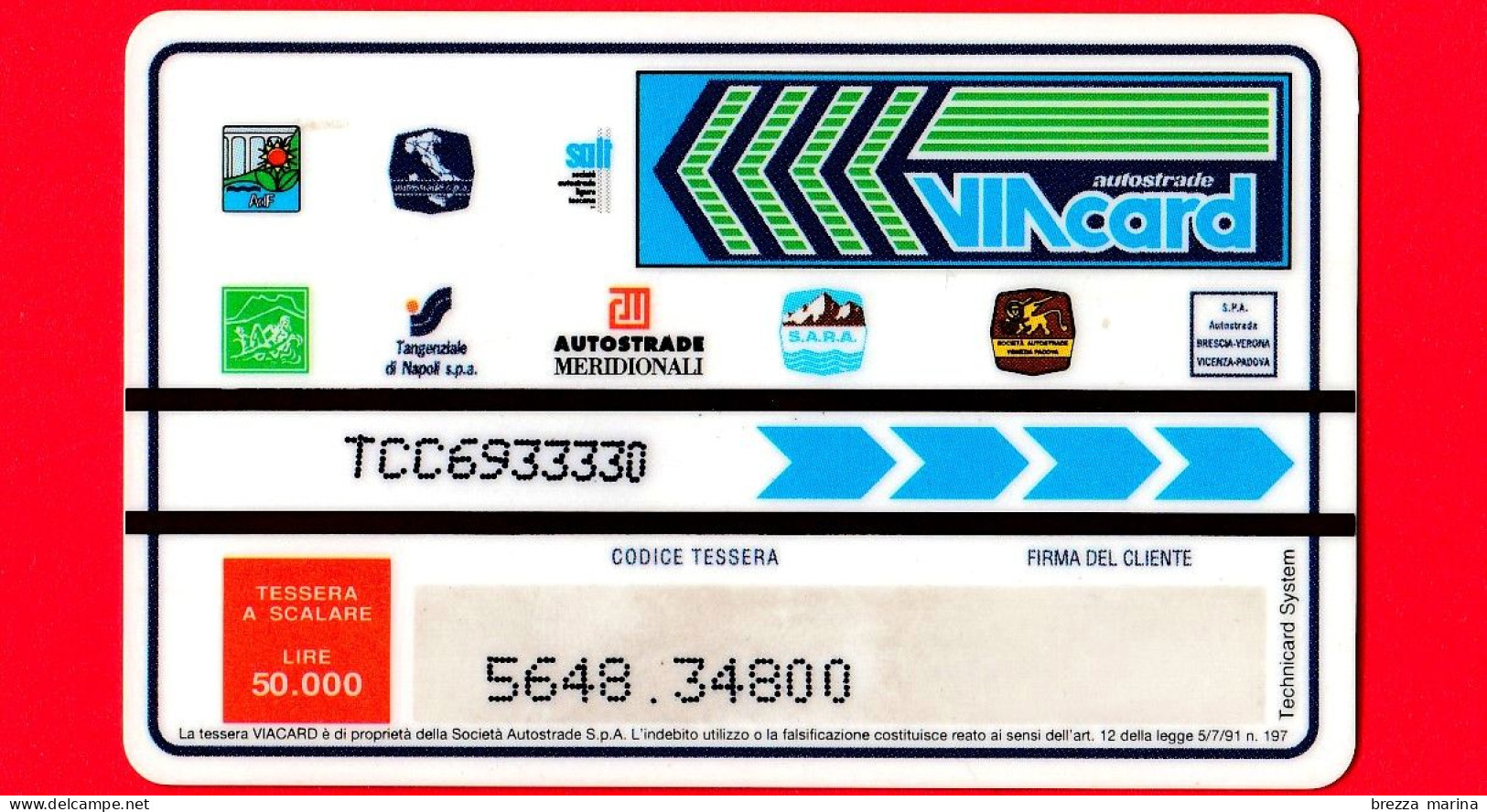 VIACARD - Serie Immagini Speciali - Non Abbandonarmi - Tessera N. 254 - 50.000 - Tec - Autres & Non Classés