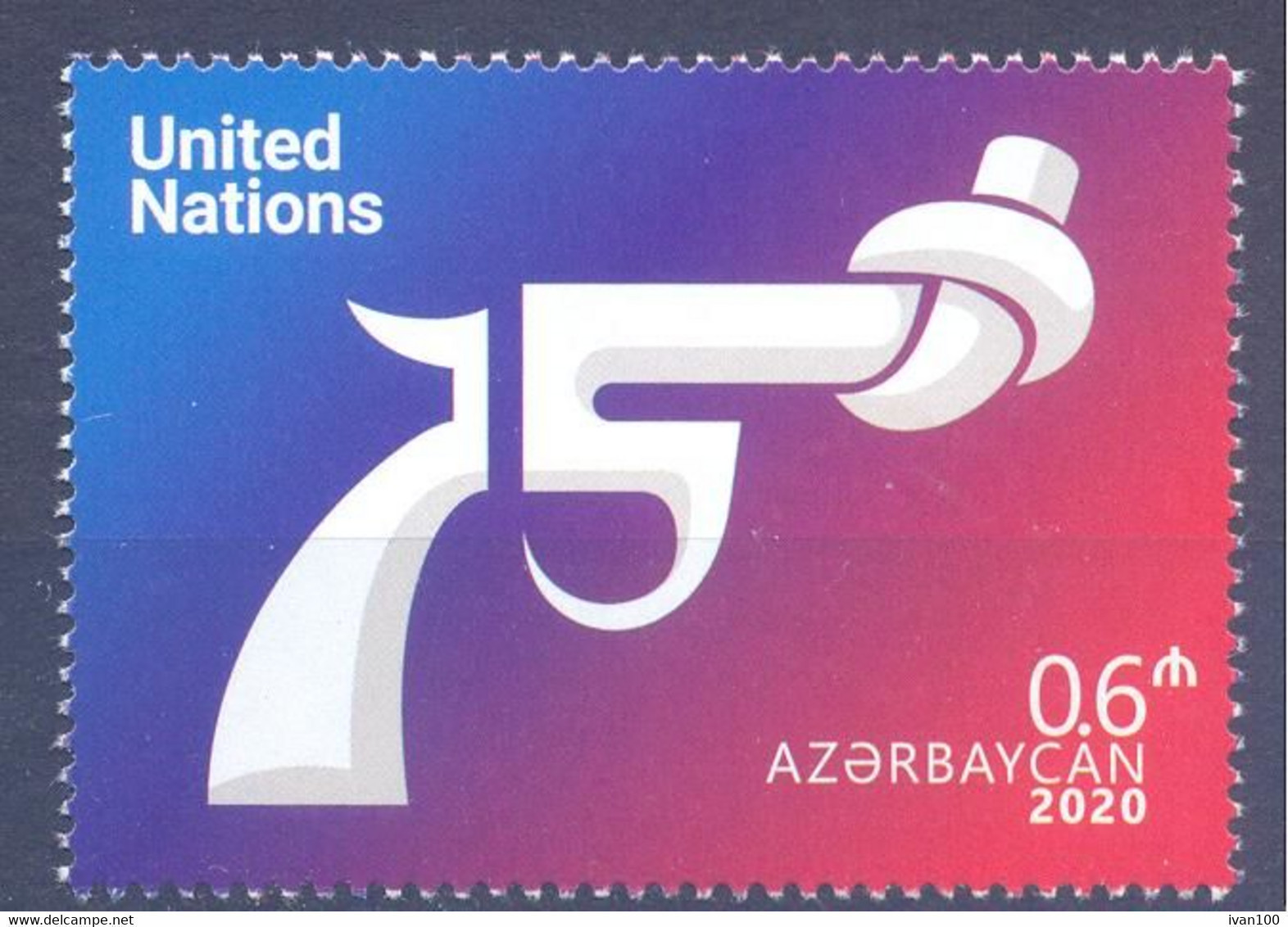 2020. Azerbaijan,  75y Of UNO, 1v, Mint/** - Aserbaidschan