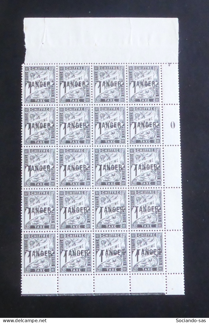 MAROC - 1918 - Taxe TT N°YT. 35 - Type Duval 1c Noir - Bloc De 15 Bord De Feuille - Neuf Luxe** / MNH - Timbres-taxe