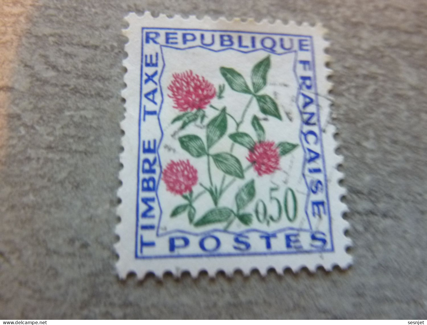 Fleurs Des Champs - Trèfle - 50c. - Yt Taxe 101 - Outremer, Vert Et Rouge - Oblitéré - Année 1964 - - 1960-.... Afgestempeld