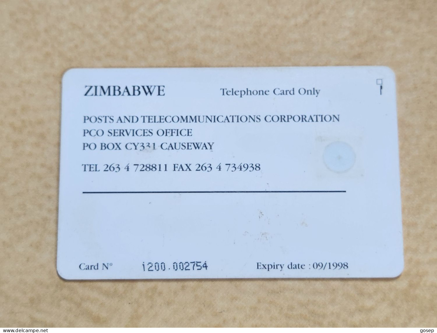 Zimbabwe-(ZIM-04)-6thall Africa Games Orange-(29)-($50)-(1200-002754)(tirage-40.000)-(9/98)used Card+1card Free - Zimbabwe