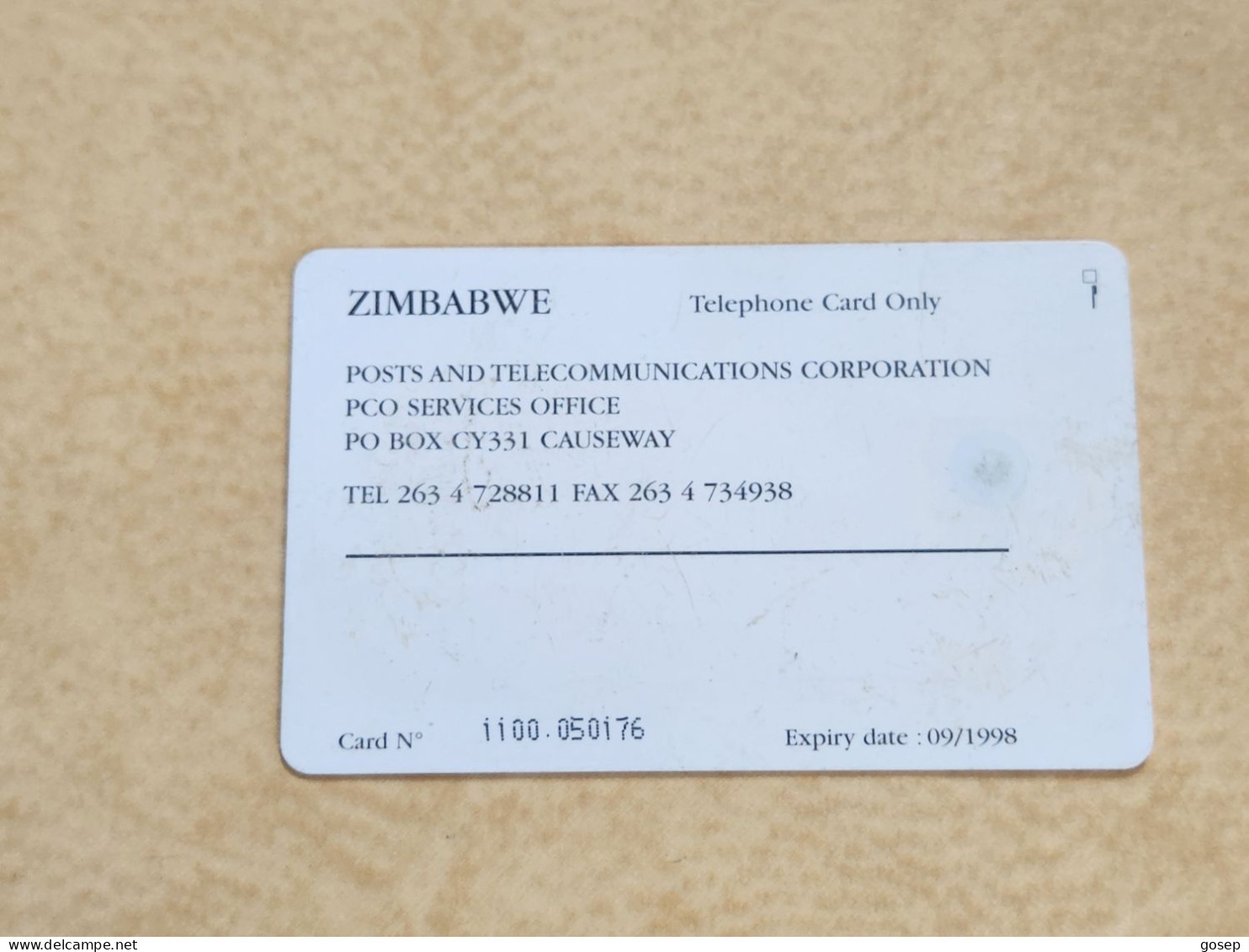 Zimbabwe-(ZIM-05)-6thall Africa Games Red-(30)($100)(1100-050176)(9/98)used Card+1card Free - Zimbabwe