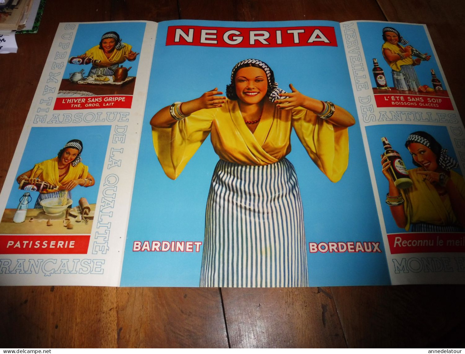 Affiche Publicitaire Ancienne NEGRITA    (hors- Tout = 55cm X 38cm) - Manifesti