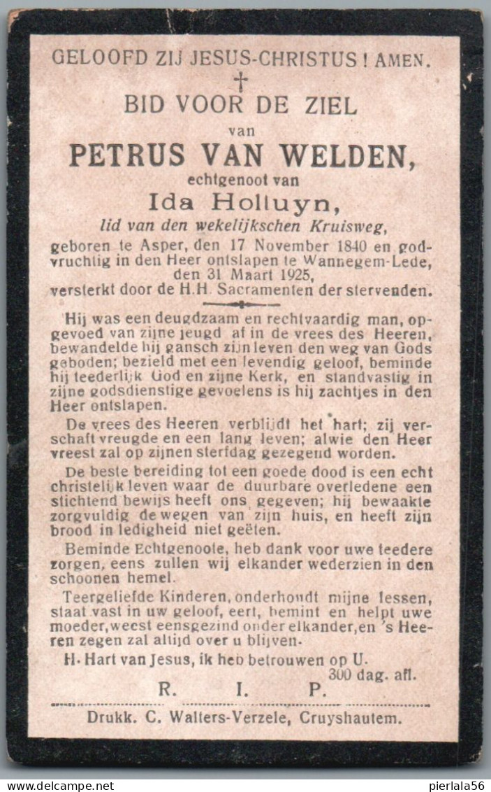 Bidprentje Asper - Van Welden Petrus (1840-1925) - Devotion Images