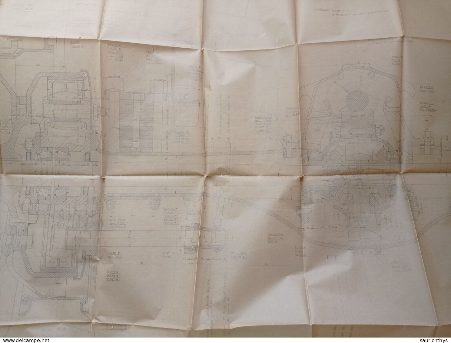 Cartella Documenti Fiat 621 Cambio E Differenziale Disegni Tecnici In Schizzi Originali E Copie Conformi D'epoca - Macchine