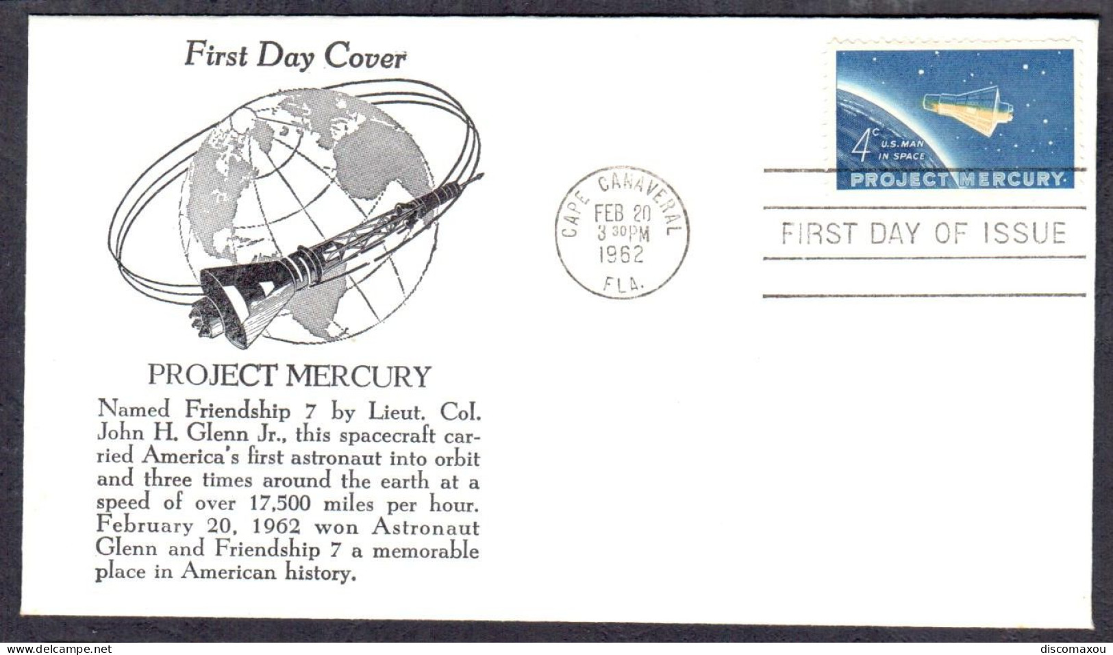 USA, Umschlag FDC, Project Mercury, 1962 - Lot De 3 - First Day Cover - 1961-1970