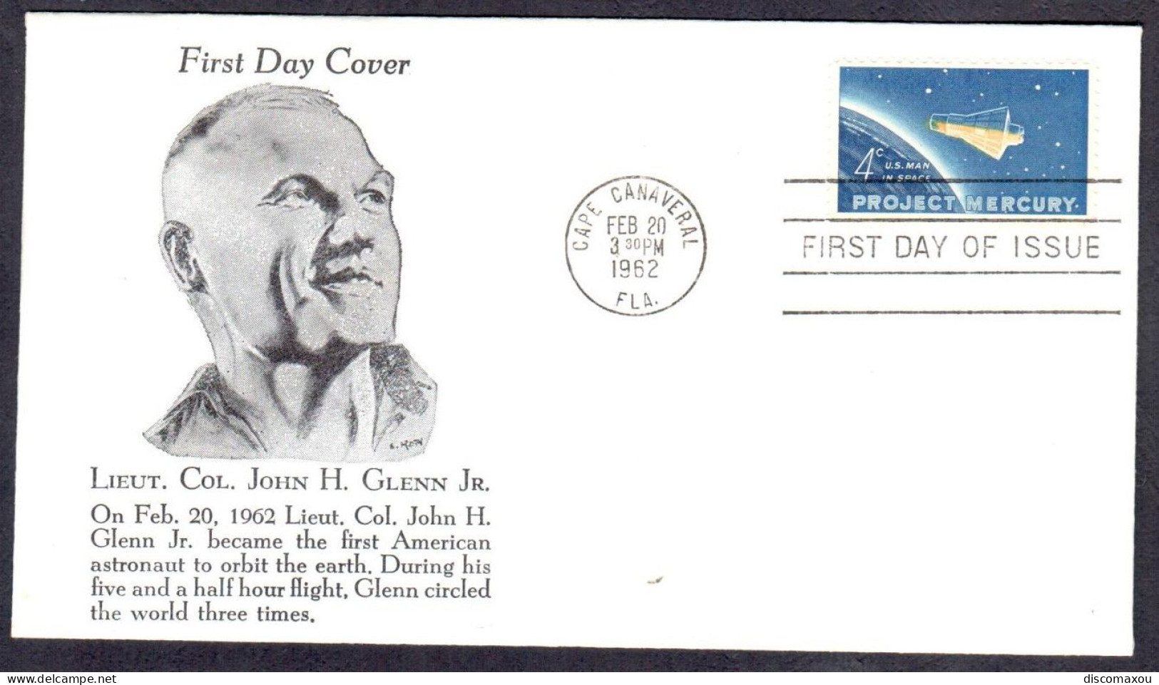 USA, Umschlag FDC, Project Mercury, 1962 - Lot De 3 - First Day Cover - 1961-1970