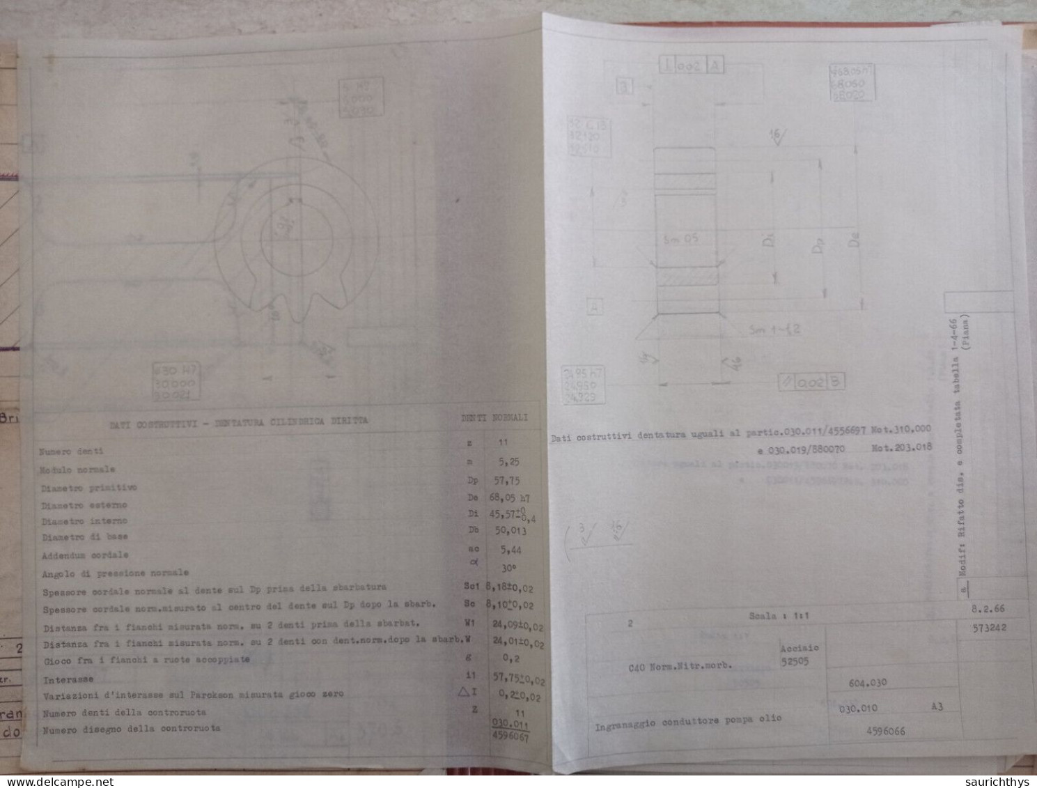 Cartella documenti Fiat TTS Uffici tecnici autoveicoli disegni tecnici in schizzi originali e copie conformi d'epoca