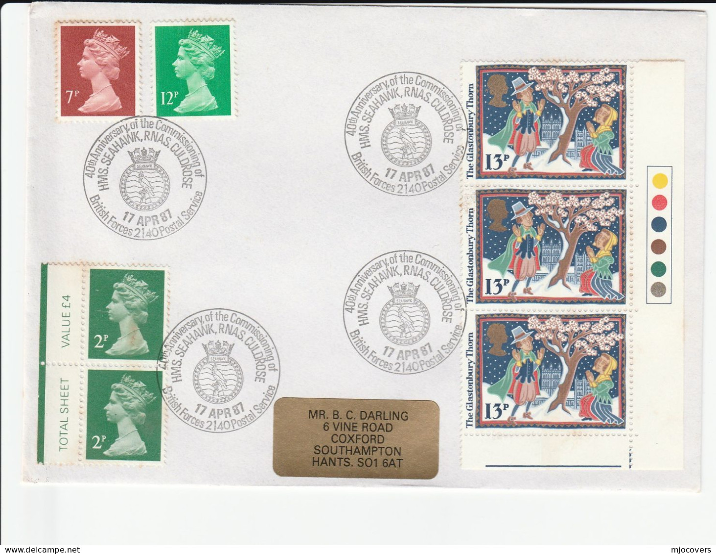 1987 SEAHAWK BIRD HMS Seahawk SHIP Event COVER RNAS Culdrose GB Stamps British Forces Navy - Aigles & Rapaces Diurnes