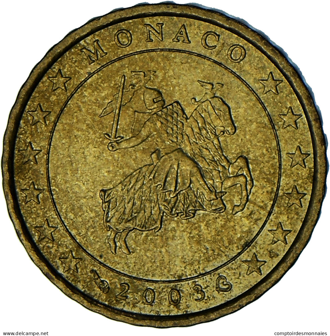 Monaco, Rainier III, 10 Euro Cent, 2003, Paris, SUP, Laiton, Gadoury:MC175 - Monaco