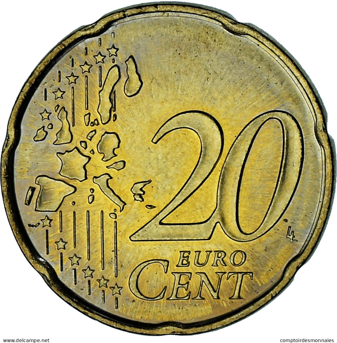 Monaco, Rainier III, 20 Euro Cent, 2002, Paris, SUP, Laiton, Gadoury:MC178 - Monaco