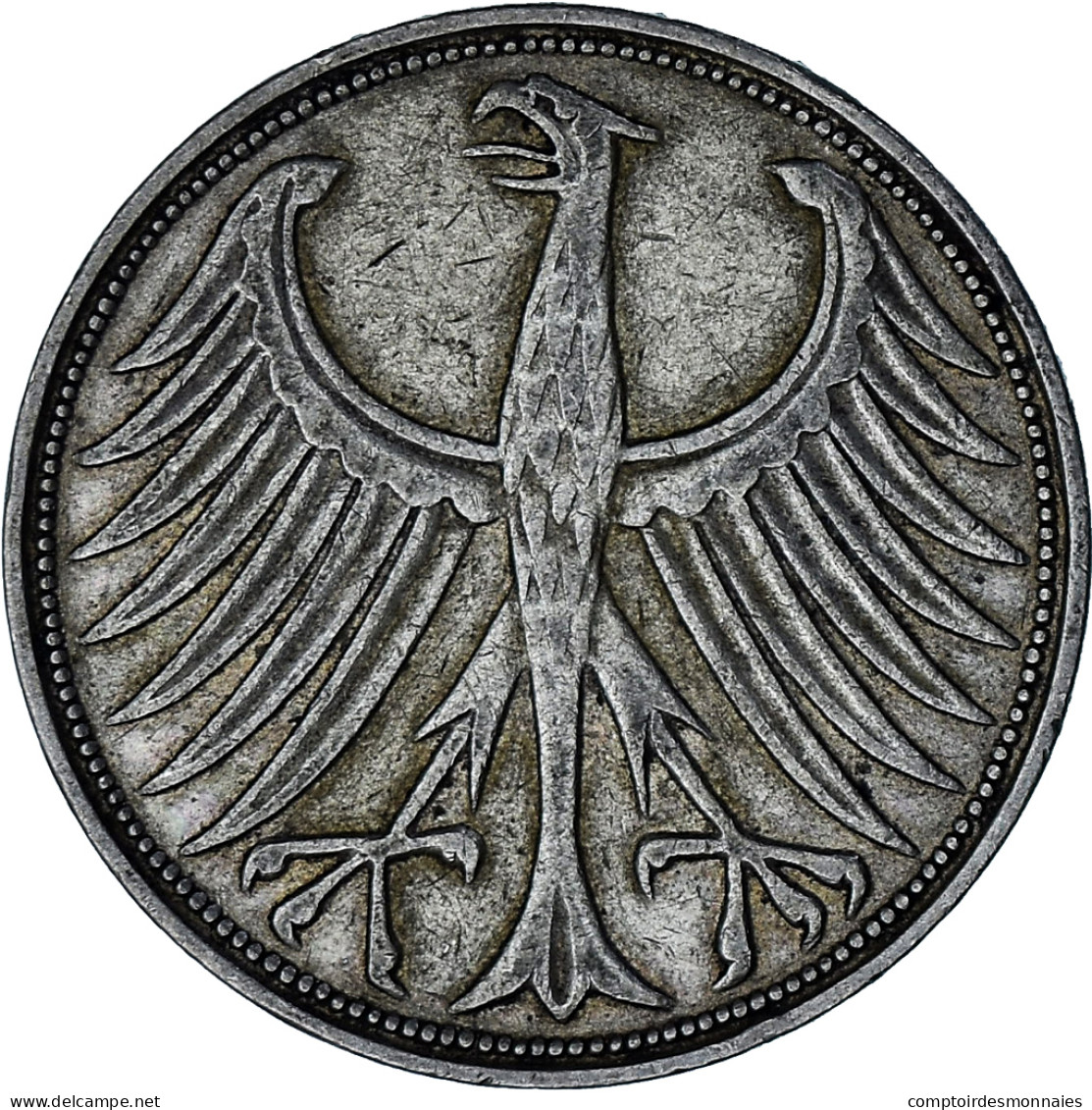 République Fédérale Allemande, 5 Mark, 1951, Karlsruhe, Argent, TTB, KM:112.1 - 5 Marcos