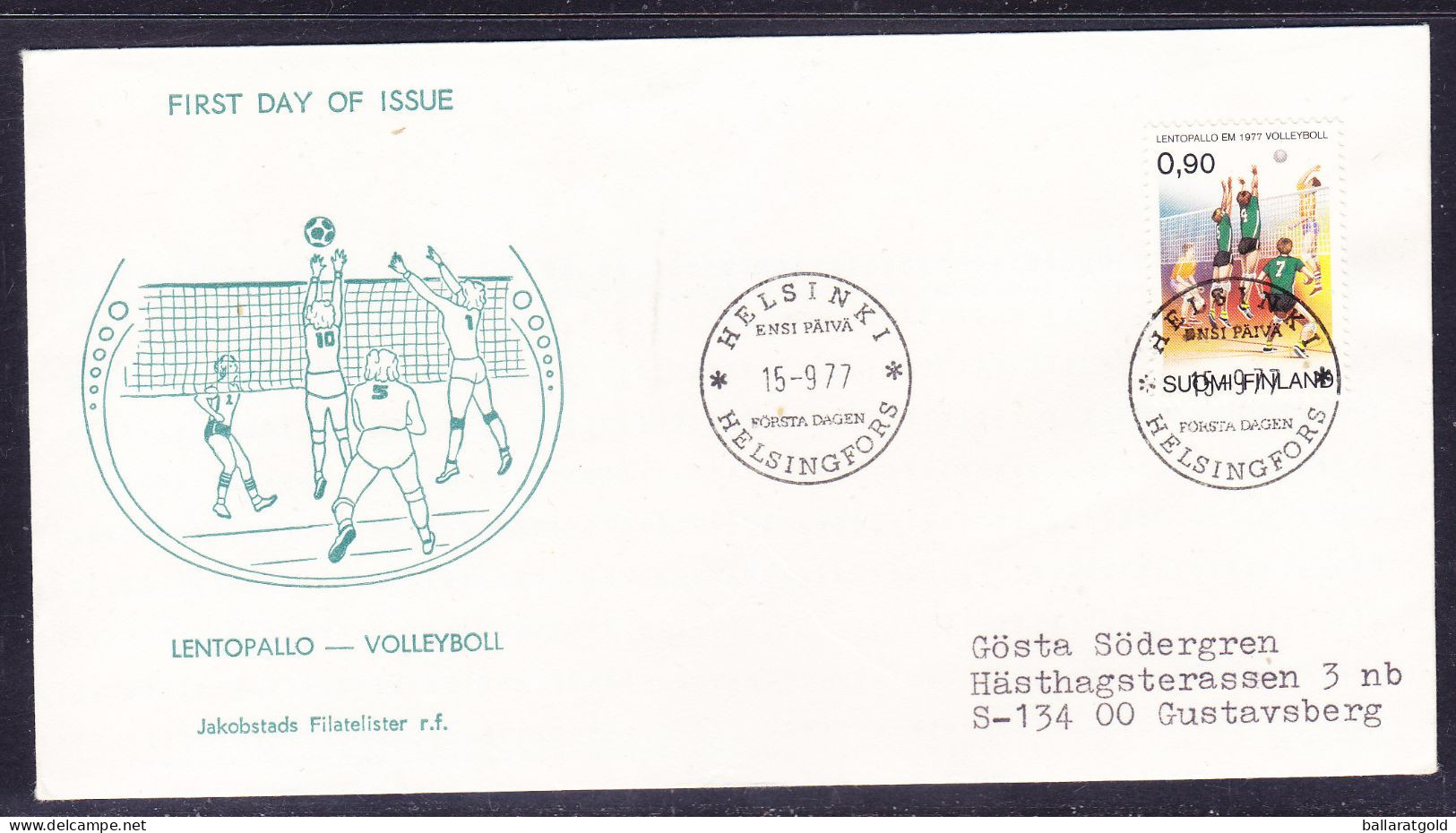Finland 1977 European Volleyball Championships First Day Cover - Lettres & Documents