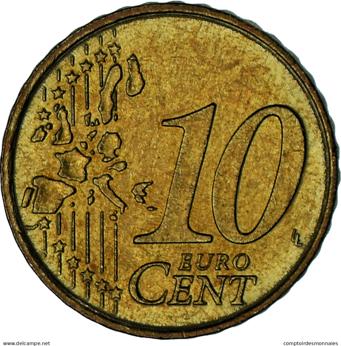 Monaco, Rainier III, 10 Euro Cent, 2001, Paris, TTB, Laiton, Gadoury:MC175 - Monaco