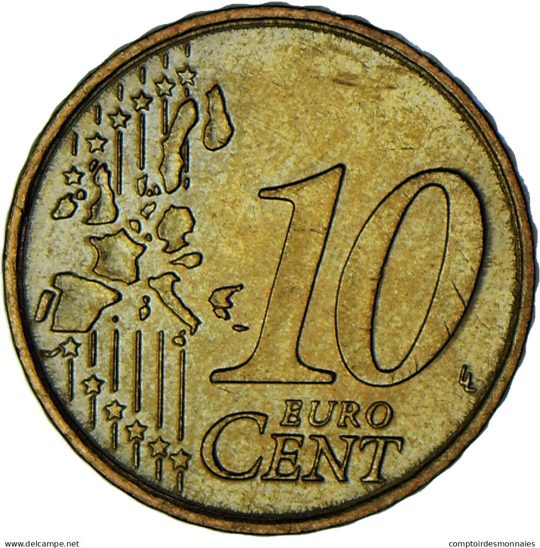 Monaco, Rainier III, 10 Euro Cent, 2001, Paris, TTB, Laiton, Gadoury:MC175 - Monaco