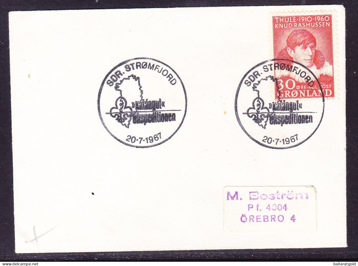 Greenland 1967 Danish Scout Union Cover To Orebro - Covers & Documents