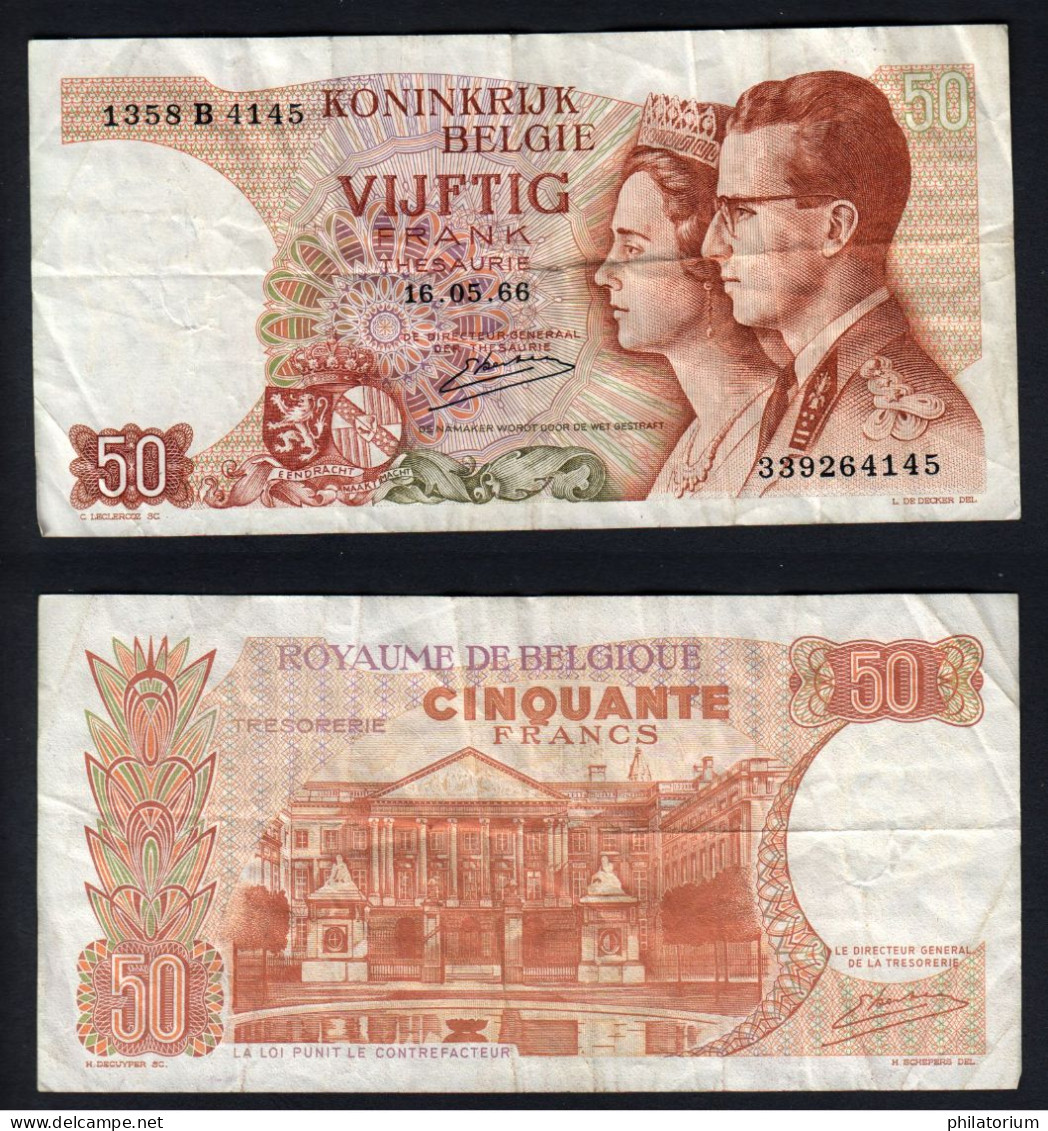 Belgique, 50 Francs, P# 139.3, Série 1358B4145, N° 339264145, Belgie - Andere & Zonder Classificatie